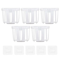 Hollow Transparent Tissue Box Holder – Wall-Mounted Self-Adhesive, Pack of 5 (White)