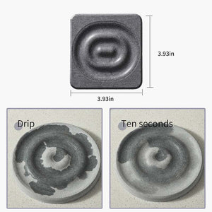 6-Pack Dark Grey Instant Dry diatomite coaster shown in dark grey textured stone with water-absorbing surface and round form