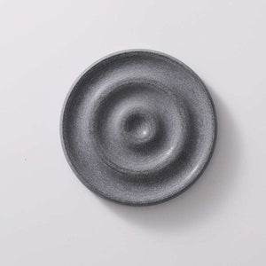 6-Pack Dark Grey Instant Dry round stone coaster with a textured surface and raised circular center for absorbing drips.