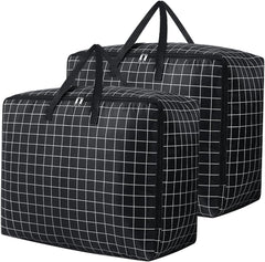 75L Heavy-Duty Oxford Cloth Storage Bags – Waterproof, Zip Closure, Foldable, 2-Pack