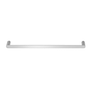 Towel Rail Rack Holder, single silver stainless steel bar with a brushed finish and raised end supports