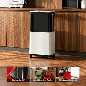 20L Height-Adjustable Rubbish Bin with Wheels – Green