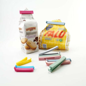 32PCS Food Bag Clips in assorted plastic colours, with long and short press-close clips sealing food bags