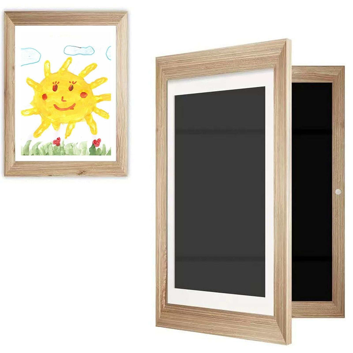 Children's Wooden Art Display Frame – A4 Size, Horizontal & Vertical, 33x24cm
