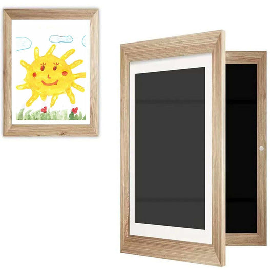 Children's Wooden Art Display Frame – A4 Size, Horizontal & Vertical, 33x24cm