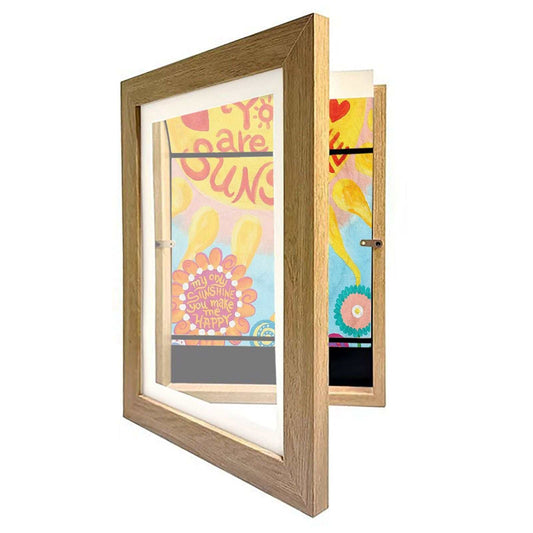 Children's Wooden Art Display Frame – A4 Size, Horizontal & Vertical, 33x24cm