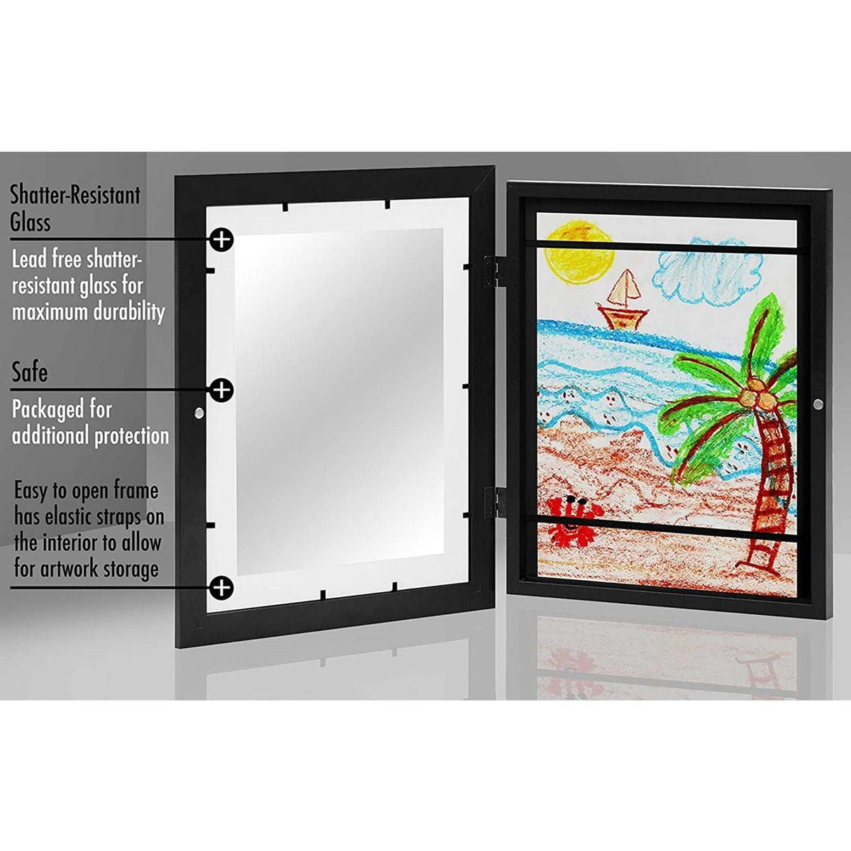 Children's Wooden Art Display Frame – A4 Size, Horizontal & Vertical, 33x24cm