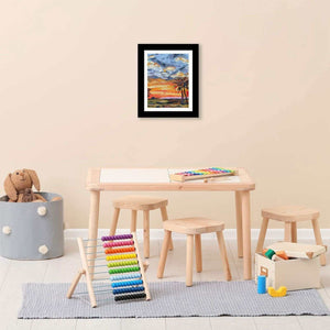 Children's Wooden Art Display Frame – A4 Size, Horizontal & Vertical, 33x24cm