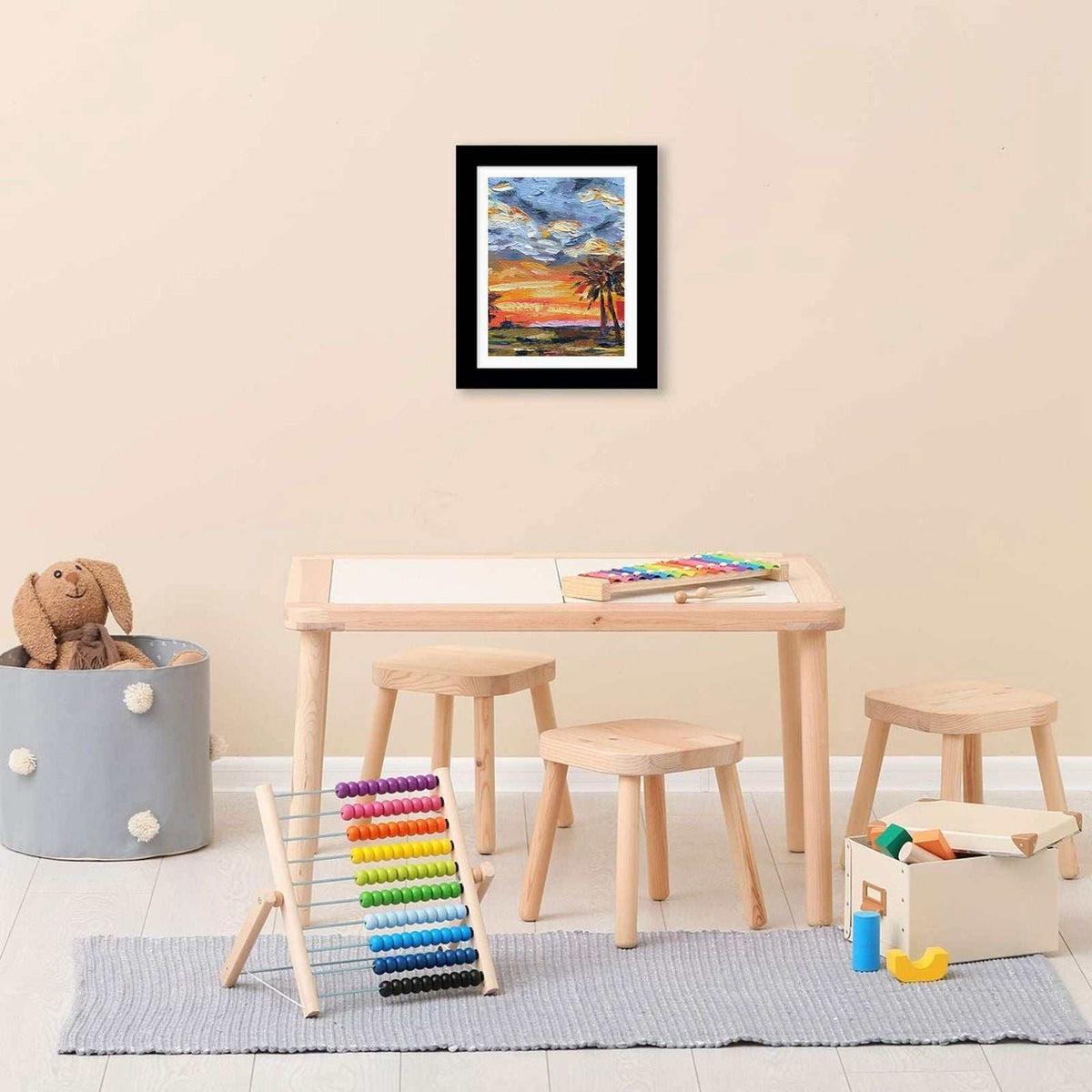 Children's Wooden Art Display Frame – A4 Size, Horizontal & Vertical, 33x24cm