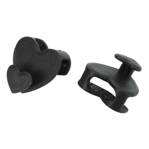 12pcs Clothes Hanger connector hooks in black plastic, with a compact clip design and raised hanger attachment peg