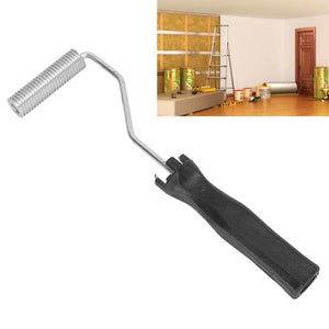 Aluminium Alloy Bubble Roller with a silver ribbed metal roller, bent shaft and long black textured handle
