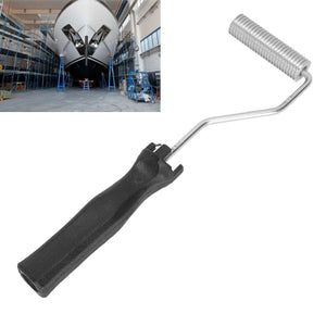 Aluminium Alloy Bubble Roller with a silver ribbed roller, bent metal shaft and long black textured handle
