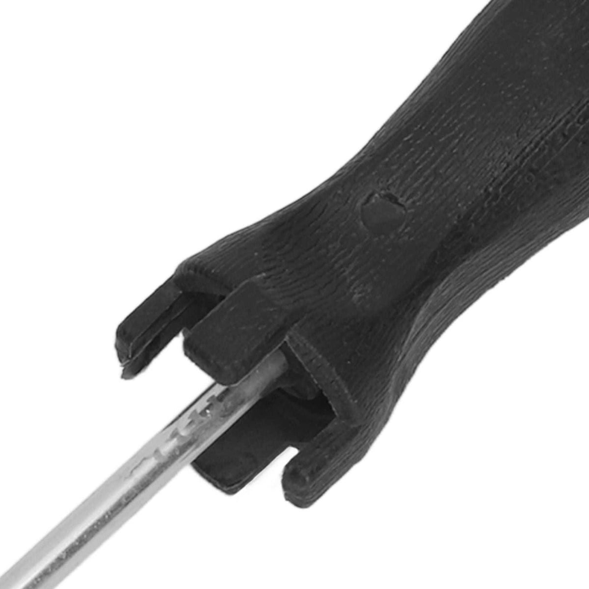 Aluminium Alloy Bubble Roller with a slim silver metal shaft and black textured plastic handle and roller head