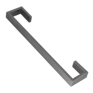 40cm Bath Towel Holder with a dark charcoal grey finish, straight metal bar and angular open end brackets