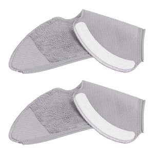 Sweeper Mop Pad set of two grey fibre replacement pads with textured cleaning surfaces and curved white attachment strips