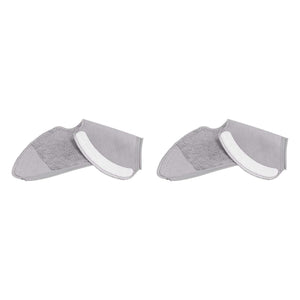 Sweeper Mop Pad replacement pair in grey fibre with textured cleaning sections and white curved attachment strips