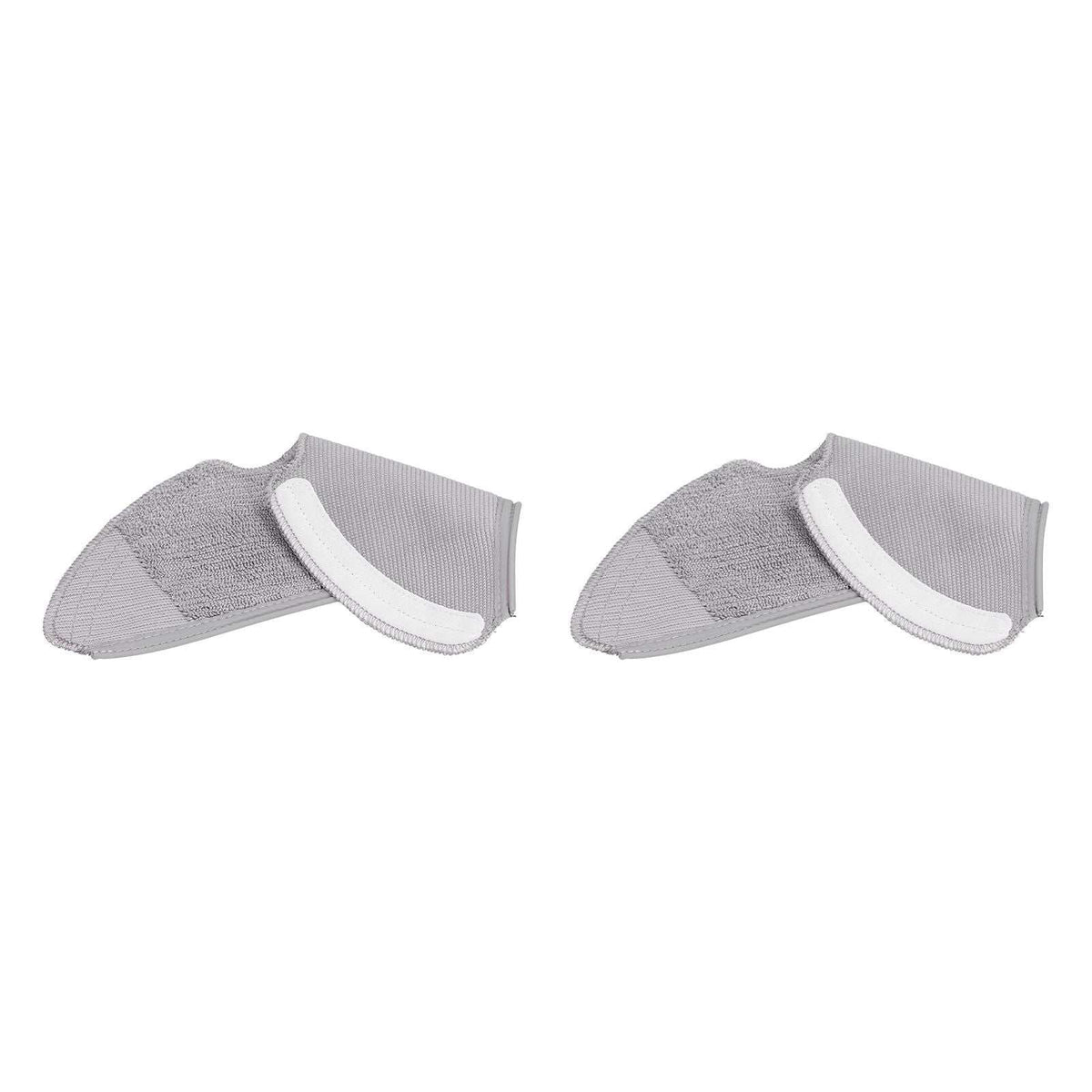 Sweeper Mop Pad replacement pair in grey fibre with textured cleaning sections and white curved attachment strips