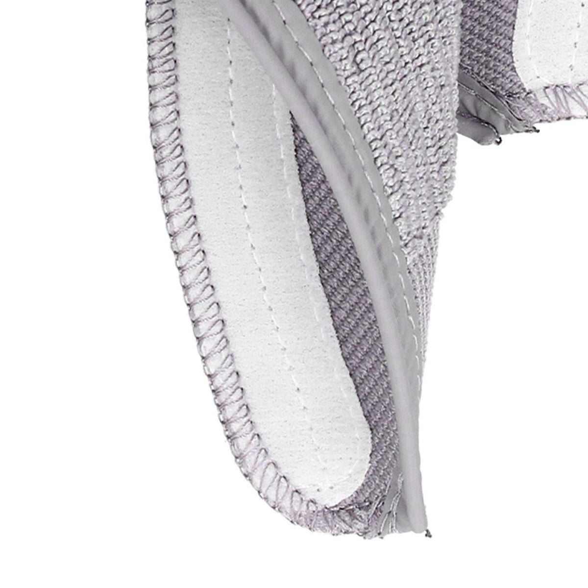 Sweeper Mop Pad in grey and white fibre with a textured looped surface and stitched edges
