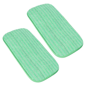 Mop Pad Microfiber pair in mint green, with soft textured fabric, rounded corners and stitched edging