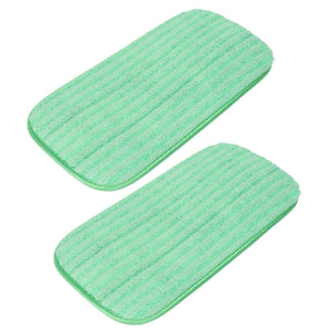 Mop Pad Microfiber reusable mop pads in mint green, with textured striped fabric and rounded rectangular edges, shown as a two-pack