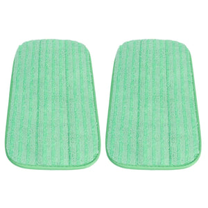 Mop Pad Microfiber set of two mint green reusable pads with soft textured fabric and rounded rectangular edges