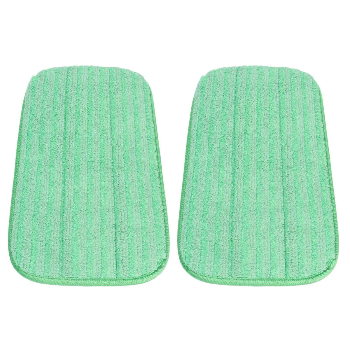 Mop Pad Microfiber set of two mint green reusable pads with soft textured fabric and rounded rectangular edges