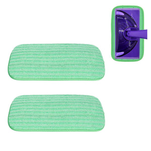 Mop Pad Microfiber reusable pads in mint green, with a soft textured surface and rounded rectangular shape