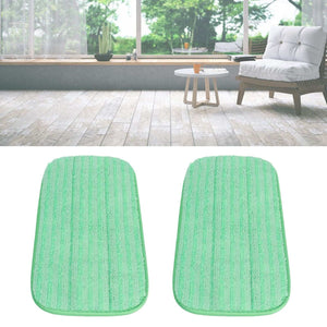 Mop Pad Microfiber reusable pads in mint green microfibre, with textured pile and rounded rectangular shape, shown as a two-pack
