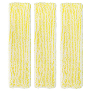Microfiber Window Cleaner Pad set of three white microfiber pads with a textured yellow striped pattern