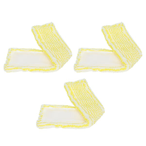 Microfiber Window Cleaner Pad set of three white microfibre pads with yellow edging and textured cleaning surfaces