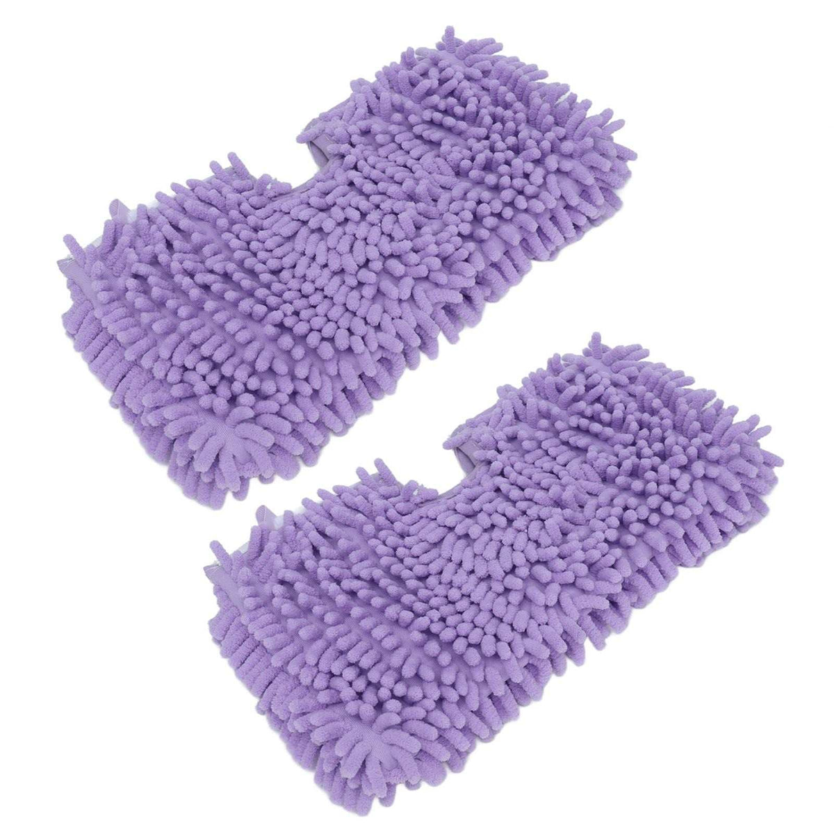 Mop Replacement Pads, two purple microfibre mop pads with a thick chenille pile and textured cleaning surface