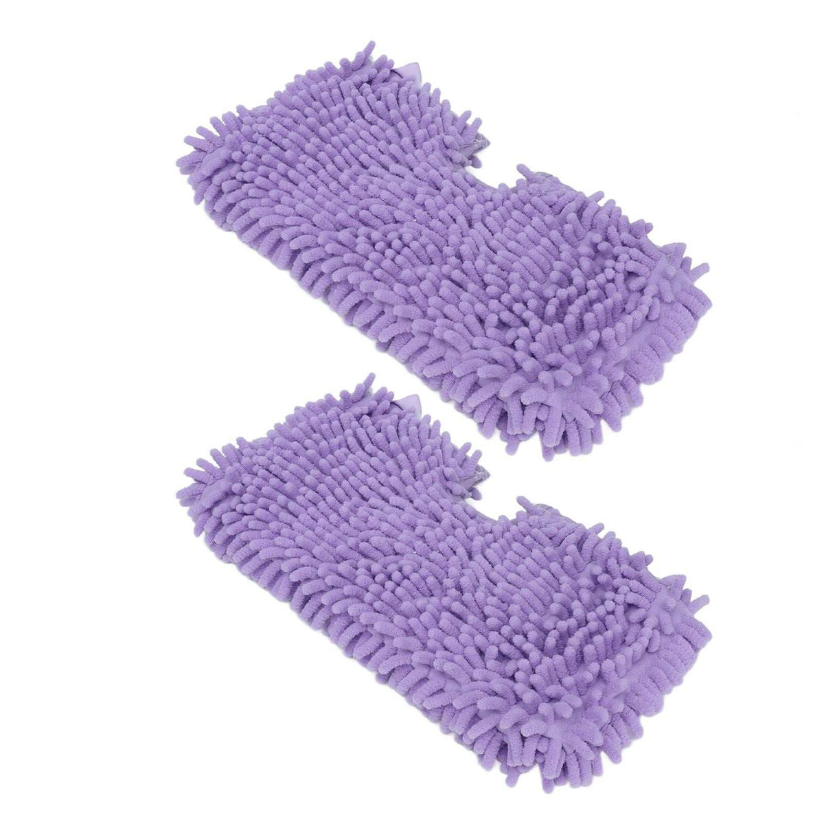 Mop Replacement Pads in purple microfibre, featuring a plush chenille texture and rectangular shape; two pads shown.