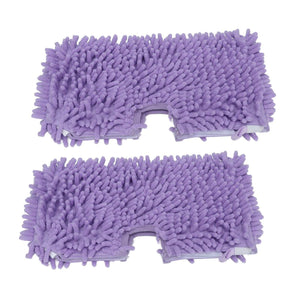 Mop Replacement Pads in purple microfibre, featuring a thick chenille pile and shaped cutouts; set of two