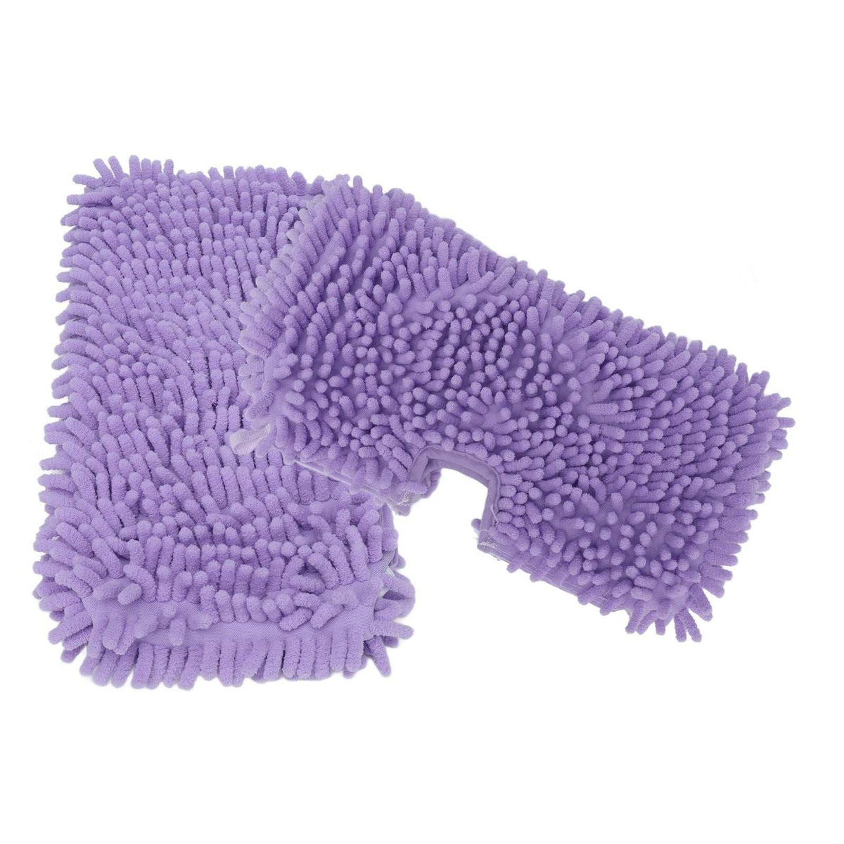 Mop Replacement Pads in purple microfibre with a dense chenille texture and shaped cutout, shown as a two-pad set