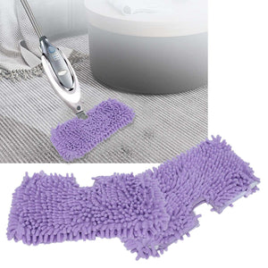 Mop Replacement Pads in purple microfibre with a plush chenille texture, shown as a pair for steam mops
