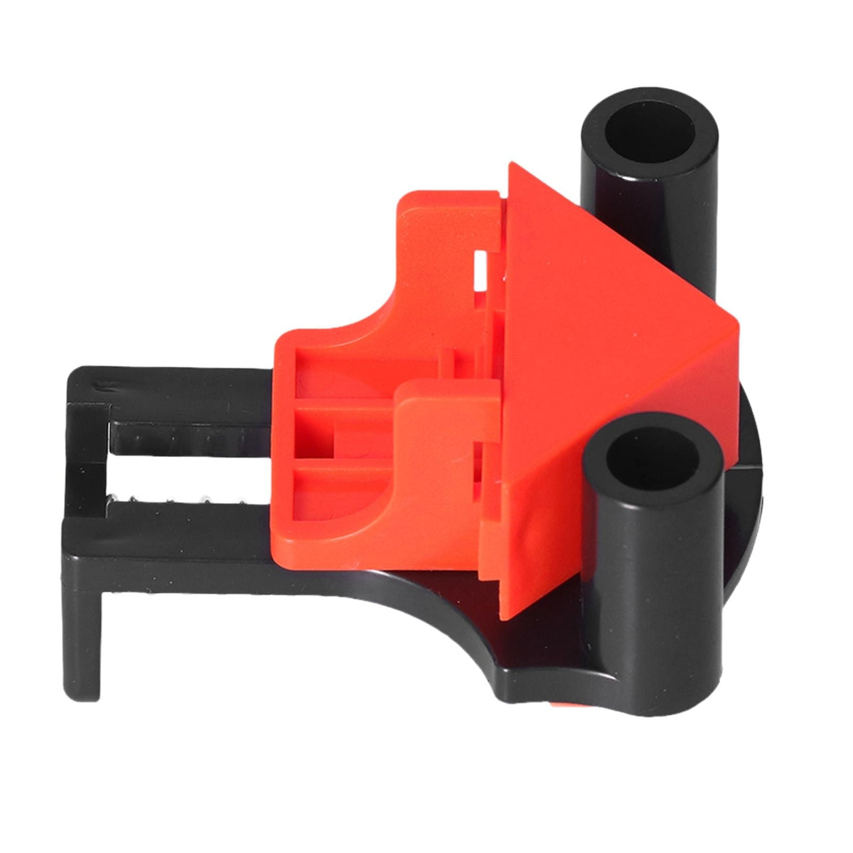 Angle Clamps with a bright red adjustable ABS jaw and black handles, featuring two cylindrical grip posts.