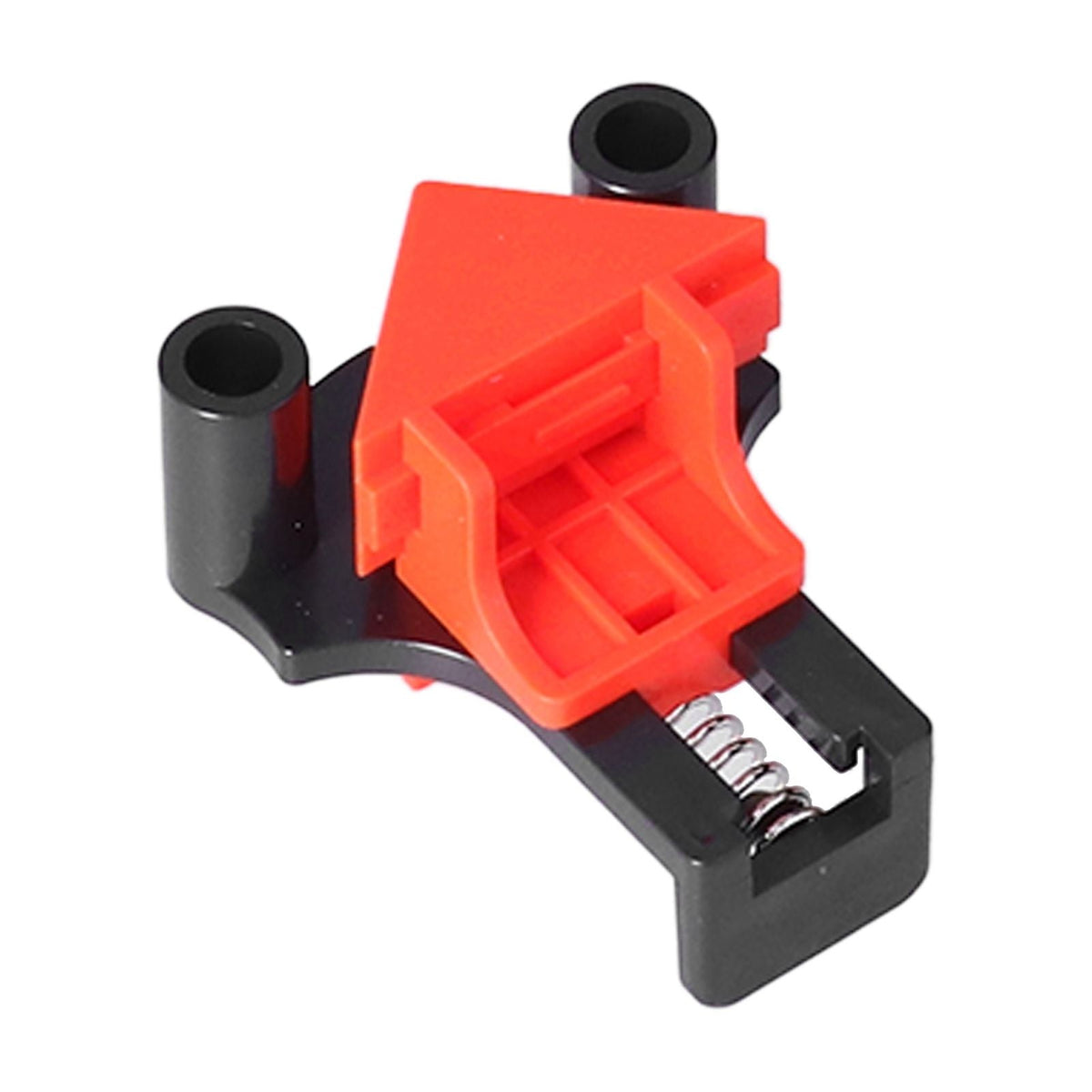 Angle Clamps with a bright red adjustable ABS jaw, black base and exposed metal spring mechanism for holding joints