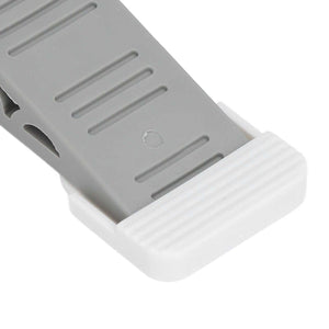 4PCS Stacked Door Stop with a grey ridged plastic wedge and a white ribbed rubber grip end