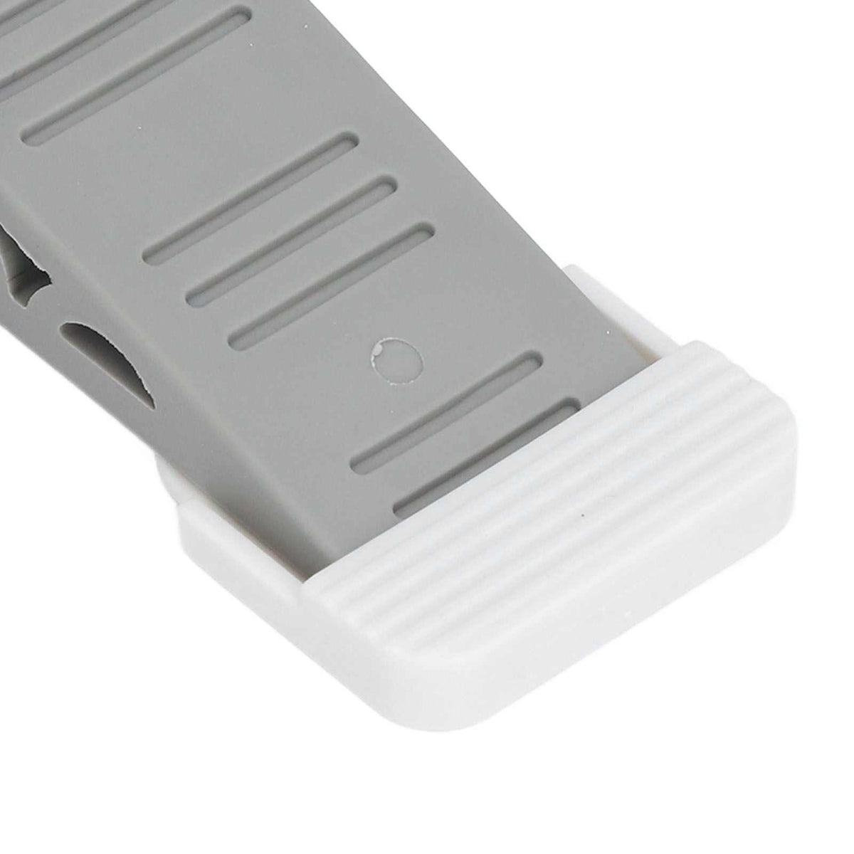 4PCS Stacked Door Stop with a grey ridged plastic wedge and a white ribbed rubber grip end