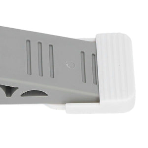 4PCS Stacked Door Stop with a grey plastic carrier and white ribbed rubber stopper in an angled design