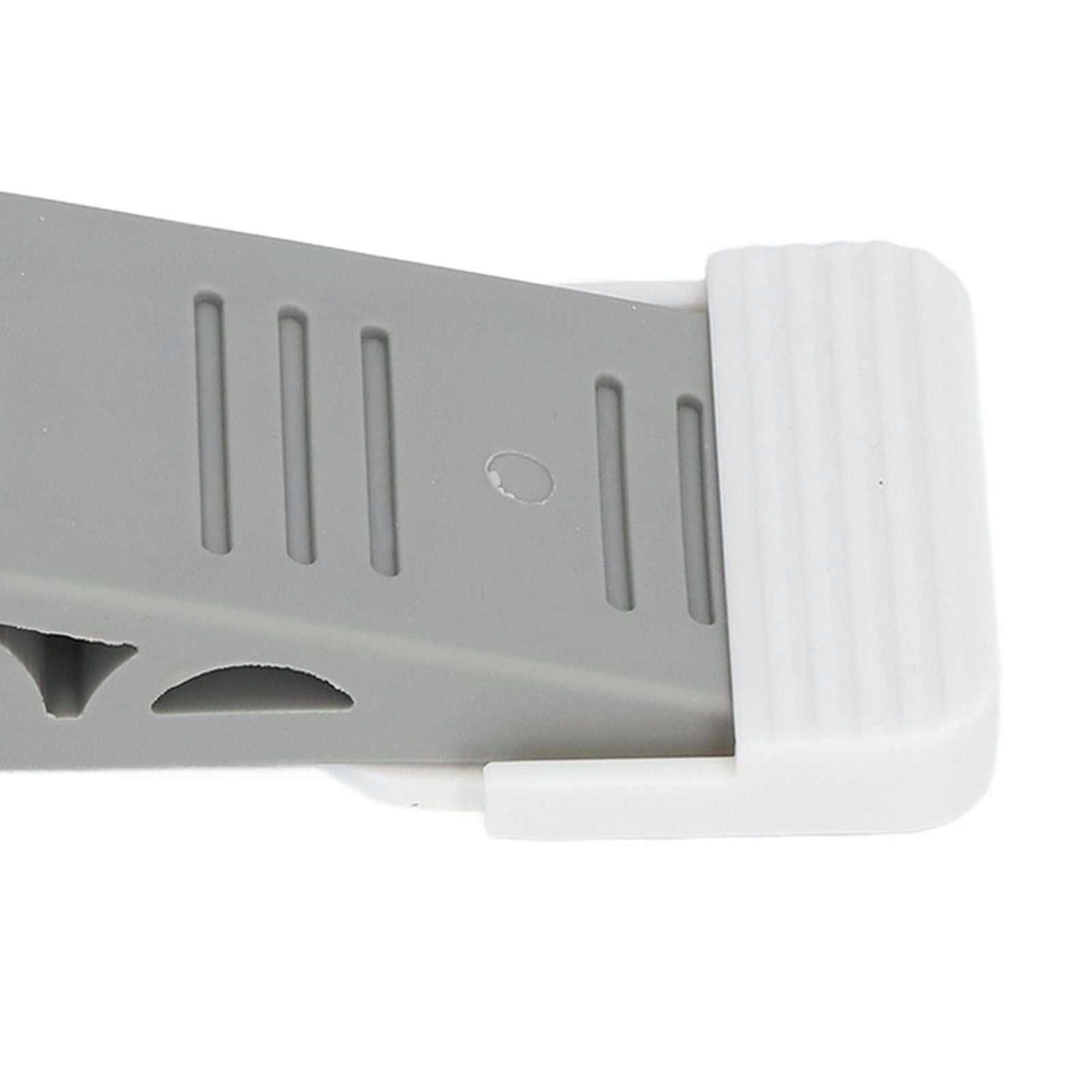4PCS Stacked Door Stop with a grey plastic carrier and white ribbed rubber stopper in an angled design