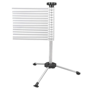 Manual Rotation Pasta Drying Rack with clear horizontal drying arms, stainless steel pole, black knob and tripod base