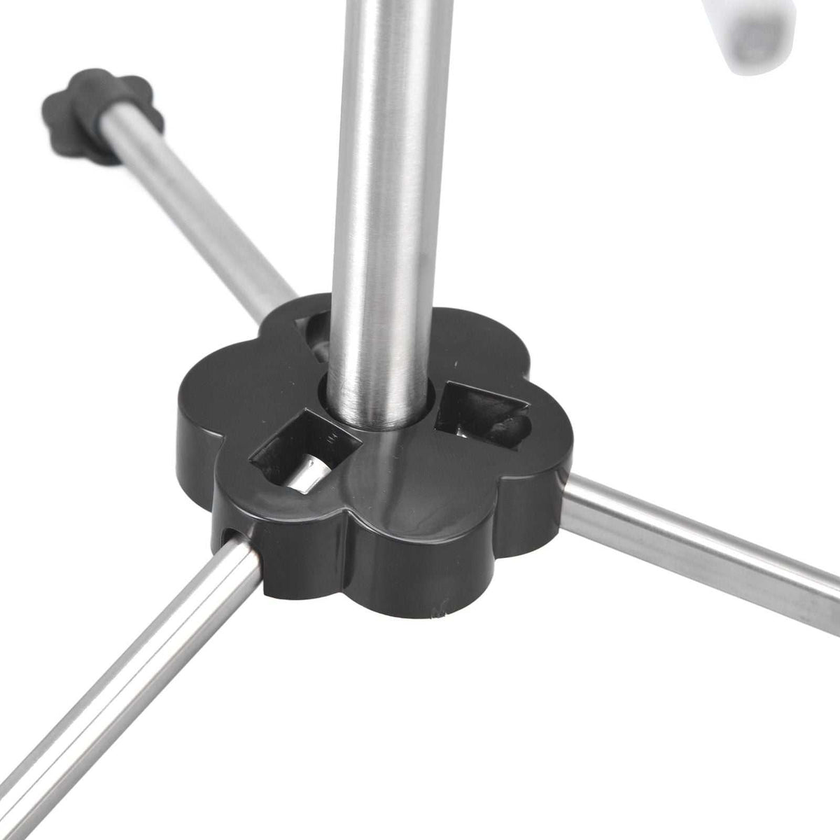 Manual Rotation Pasta Drying Rack with a black plastic central hub and radial stainless steel rods