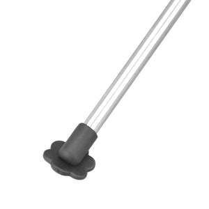 Manual Rotation Pasta Drying Rack with a slim stainless steel rod and dark grey plastic rotating base