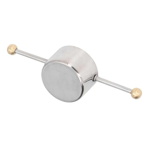 Stainless Steel Measuring Cup with a polished silver finish and long double-ball handle with gold-toned ends