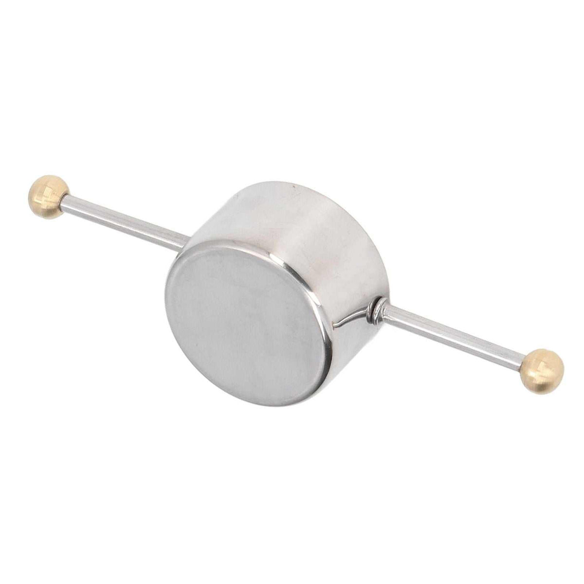 Stainless Steel Measuring Cup with a polished silver finish and long double-ball handle with gold-toned ends