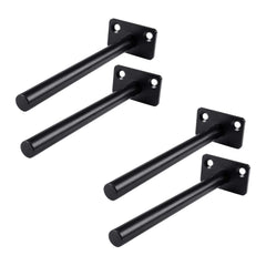 Hidden Floating Shelf Brackets – Invisible Wall Mount Supports, 4-Pack (150mm, Black)