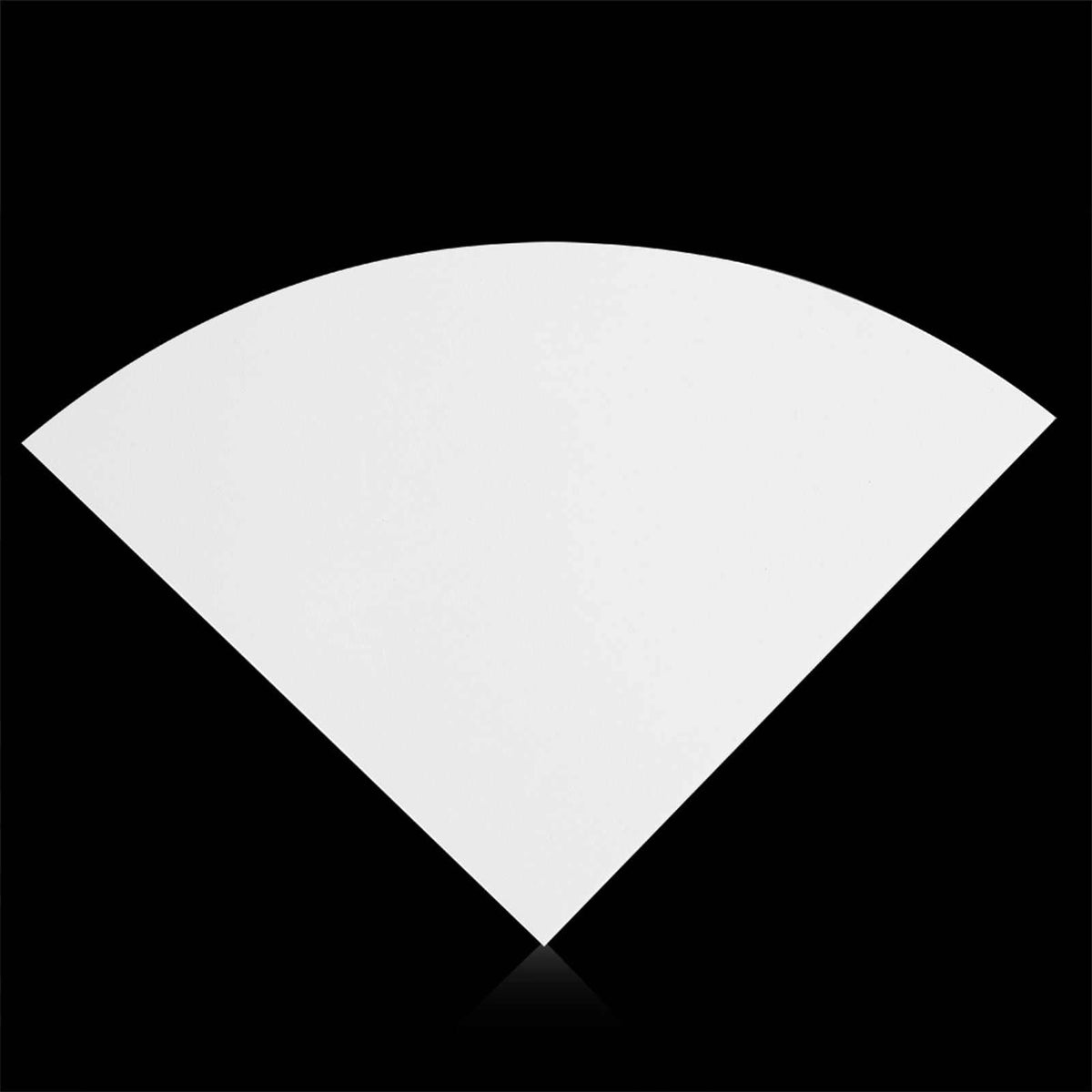 Floating Corner Shelf in white with a smooth, solid surface and curved outer edge, shown as a single triangular corner platform.