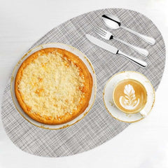 Grey Oval PVC Placemats – Set of 4