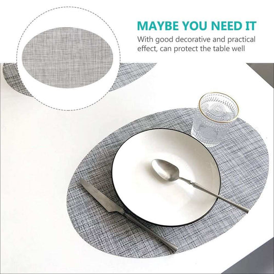 Grey Oval PVC Placemats – Set of 4